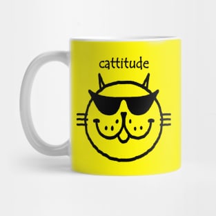 cattitude (black outline) Mug